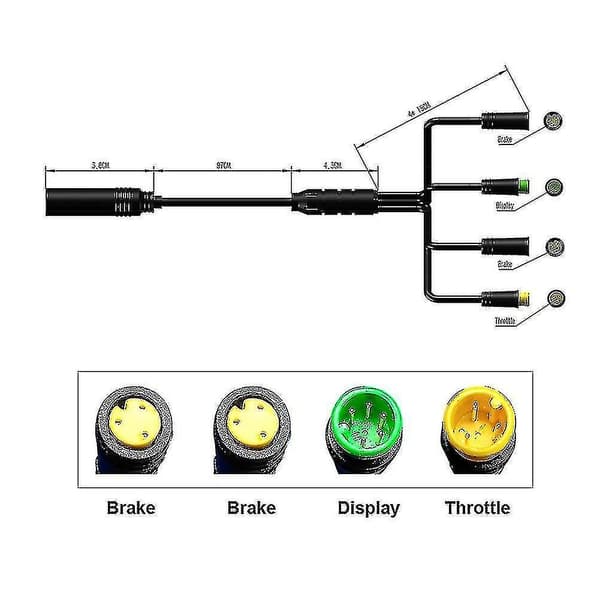 1t4 Eb-buss kabelnett for Bafang Bbs01 Bbs02 Mid