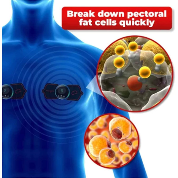 2 stk. Ems Gynecomastia Reductions Massage, Bærbar Elektrisk Ems Nakkemassager, Cervikal Massage Til Smertelindring