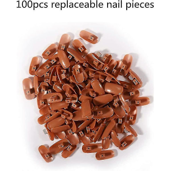 Nagelträningspraktikhand - Nageldisplay Manikyrtillbehör, Flexibla Rörliga Falska Modellhänder för Naglar Manikyr, Bästa Manikyr (1st, Brun)