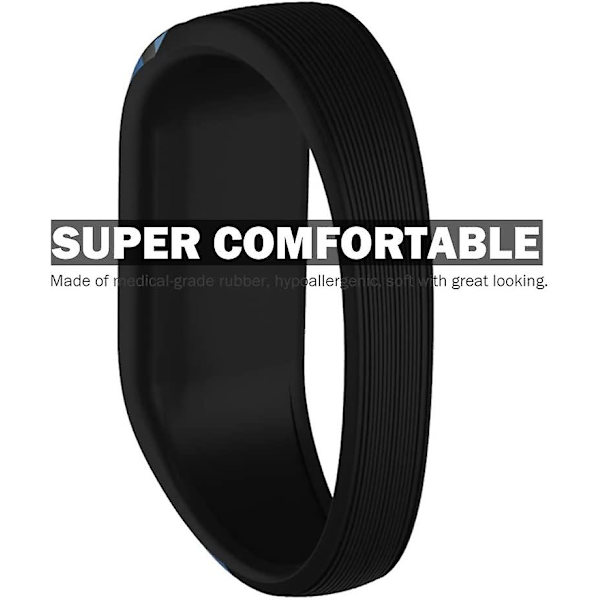 Ersättningsarmband i silikon för Garmin Vivofit Jr/jr 2/3, Stretchiga Armband för Barn Pojkar Flickor Små Stora (ingen Tracker) - Stor, Blå Camo