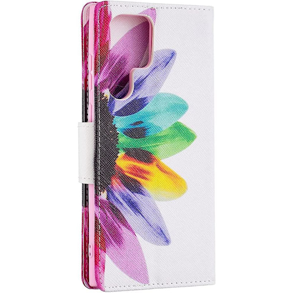 Kompatibel med Samsung S22FE Etui Luksuriøs Elegant PU Læder Flip Folio Etui med Kortlomme Holder Tegnebog Støtte Magnetisk Spænde Dækning til Samsung