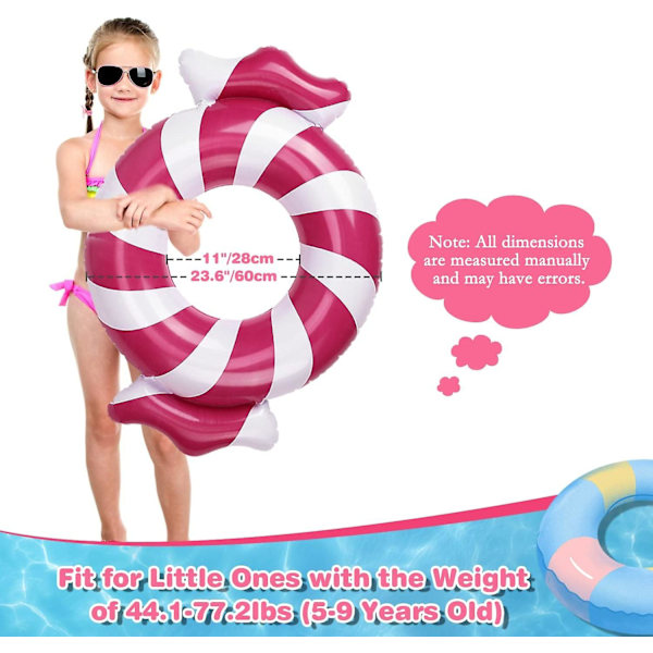 Uppblåsbara Godisbadringar, 2-pack Uppblåsbara Sommarpool Float Tubes Pool Floaties För Barn, Badring För Sommar Utomhus Vattenfest Sjö Strand