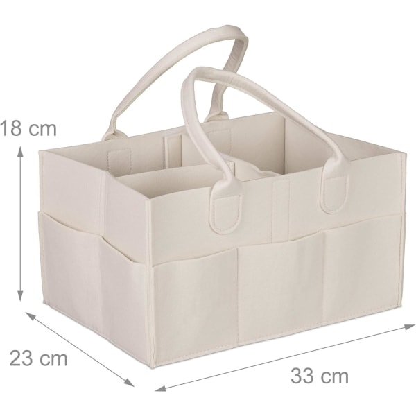 Baby Caddy 11 rum inddelt aftagelig ruminddeling bærbar ble taske beige