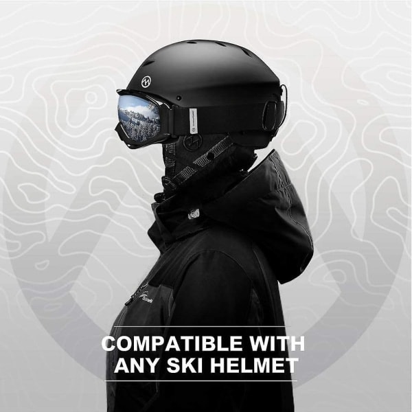Slalåmbriller OTG - Ski-/snowboardbriller for menn, kvinner og ungdom - 100 % UV-beskyttelse