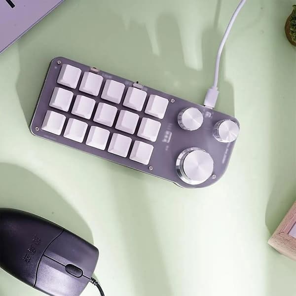 Macropad RGB Programmerbart Makrotangentbord 15 Tangenter Spelmekaniskt Minitangentbord