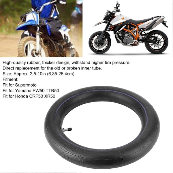 2.5?10 tommer Gummi Indertube Udskiftningstilbehør Passer til Yamaha PW50 TTR50