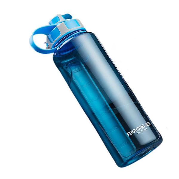 Stor Kapacitet Bärbar Space Cup Utomhus Sportvattenflaska Dubbel Port Blå/1500ml