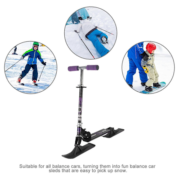 1 Par Snöskotrar för Scooter Kit Ski Skateboard Snöskotrar Scooter Skihjul