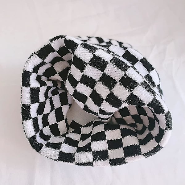 Vinterhatte til Kvinder og Mænd - Koeprint, Ternet Mønster, Beanie, Strikket, Blød, Varmt, Slouchy, Skiløberhat