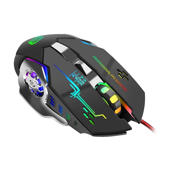 Professionel 3600dpi Trådløs Gaming Mus Led Lys Natglød Mekanisk Mus 6 Knapper Med Rgb Baggrundsbelysning Justerbar Usb Mus
