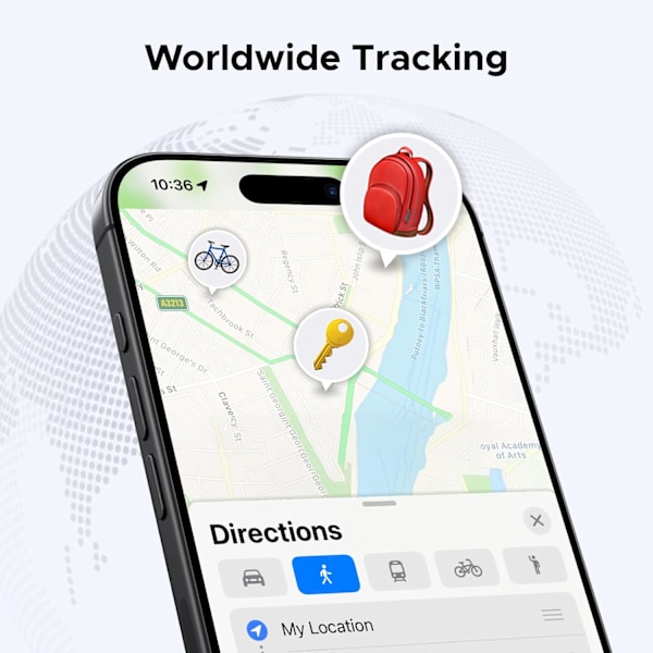 80dB alarmlydstyrke, finder og locator til nøgler, tegnebøger, bagage, kufferter osv.