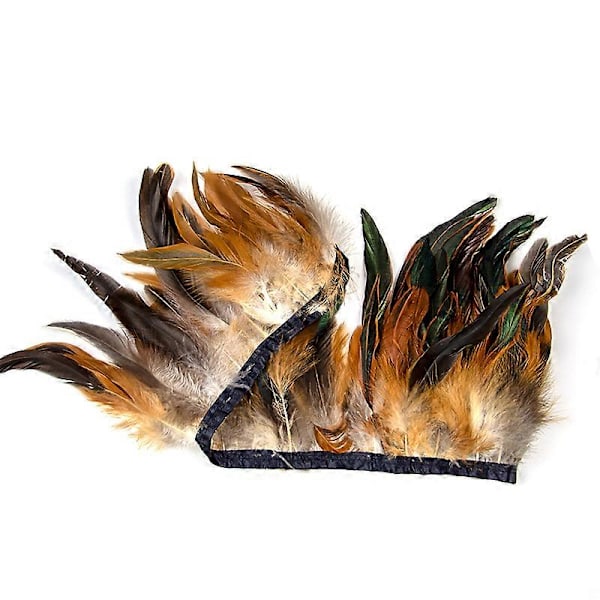 1 Meter Naturlig Hanefjer Trim 15-20Cm Fjerbånd Til Tøj Syning Dekoration Karneval Bryllup Tilbehør Fjer Håndværk