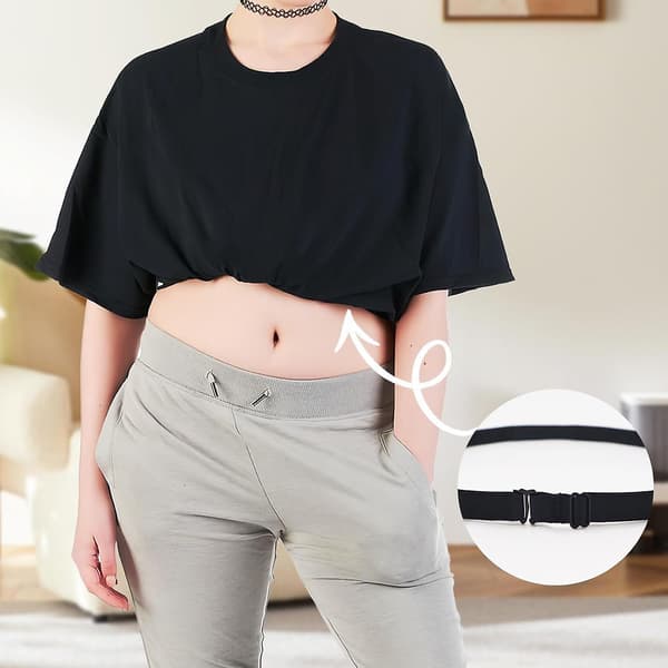 4 stk Usynlige Stretch-Belter for Kvinner, Usynlig Elastisk Webbelte for Menn, Stretch-Belte med Flat Spenne for Jeans og Bukser