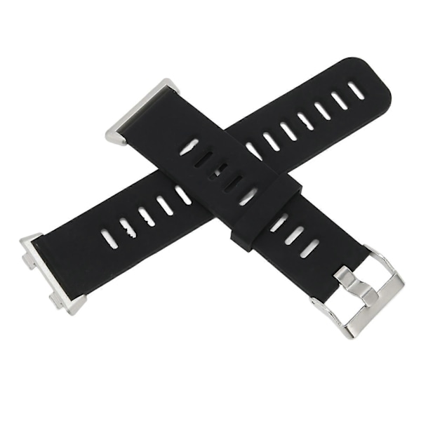 Sportklockarmband Mjuk Silikon Armband Andningsbart Klockarmband för Oppo Watch 2 46mm (Svart Grå)
