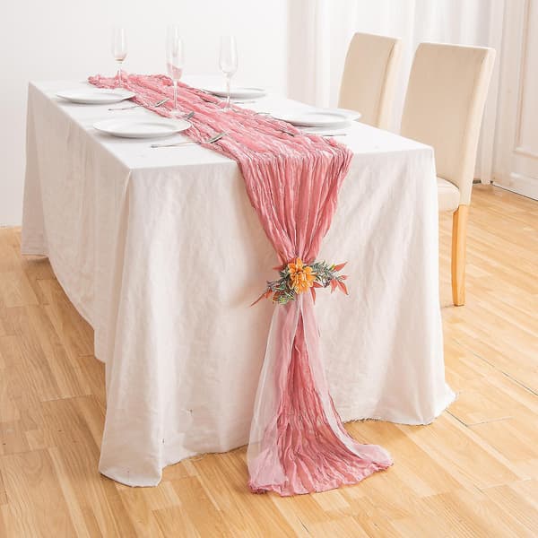 Gaze-Bordløber i Cheesecloth til Bryllup, Bryllupsborddekoration