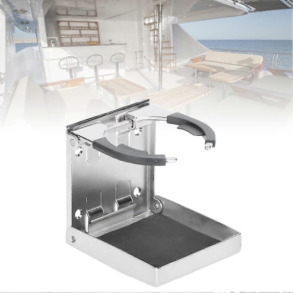 Foldbar Drikkekopflaskeholder i Rustfrit Stål til Marinebåd, Lastbil, RV Justerbar