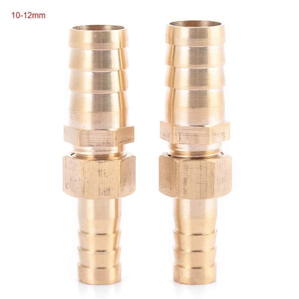 Messingbeslag Slangebarb Halereduserende Pluggkobling (10mm-12mm 2 stk)