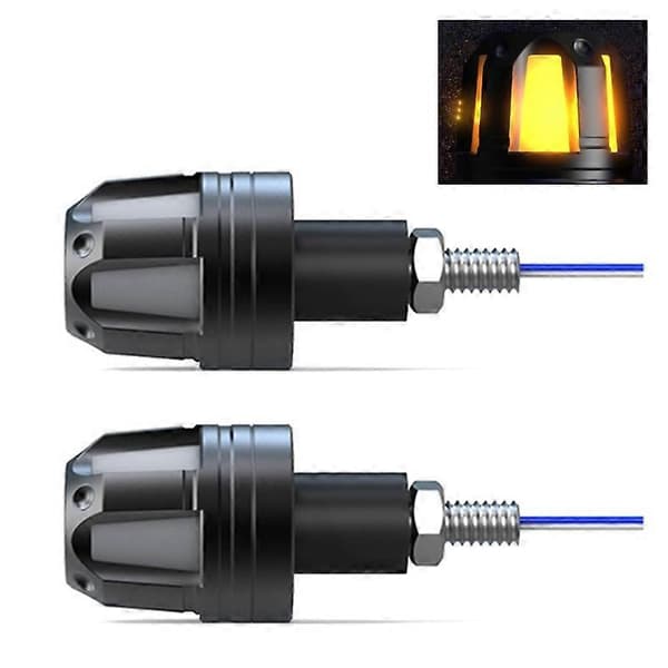 2 stk Motorsykkel LED Blinklys Indikator Blinklys Styreenden Montering