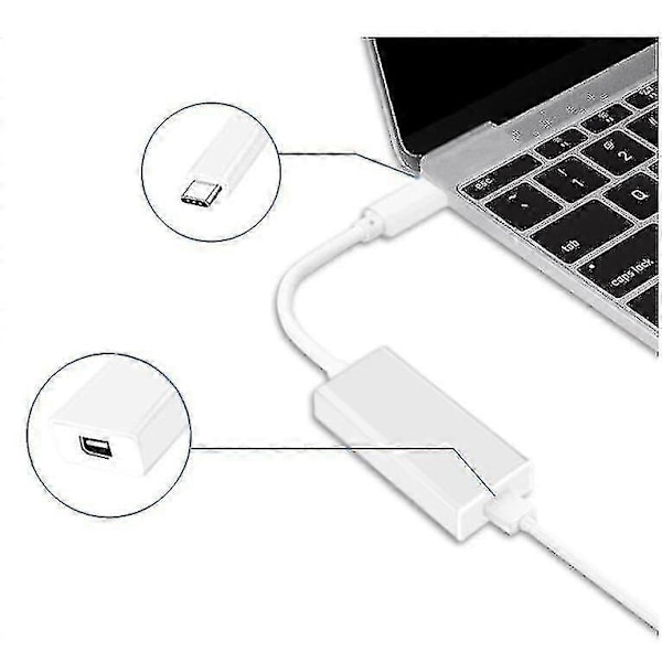 1x Thunderbolt 3 til Thunderbolt 2 Adapter Type C Kabel USB til Macbook Air Pro -ayane