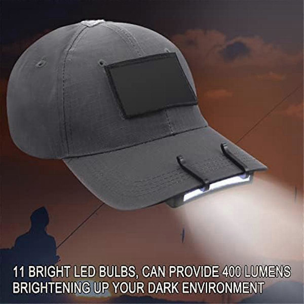 Hattlampa med Clip, Svängbart Huvud, Handsfree Ficklampa Lämplig för Fiske, Camping, Jakt, Löpning, Handarbete, 10-pack