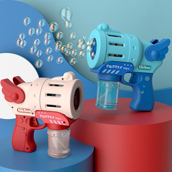 Bubbelmaskin Läckagesäker Förälder-barn Interaktion Plast Färgrik Belysning 10 Hål Bubbelblåsare för Barn