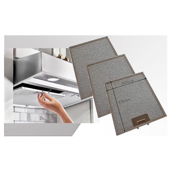 3 x Universal 320 x 260 mm Metal emhætte fedtfilter