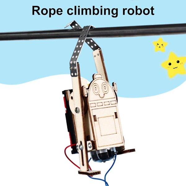 Trä-DIY Elektrisk Repklättrande Robot Sats Övning Praktisk Förmåga Leksak för Barn