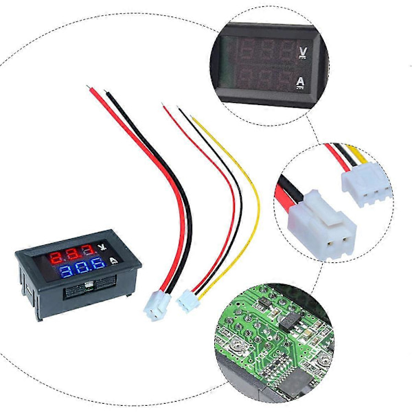 1 stk 10A Voltmeter Amperemeter Spenning Strøm Tester Monitor Panel Måler for Bil