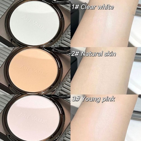 ArtValue Matt Mjukgörande Pressat Puder Slät Vattentät Makeup 1# Transparent Vit One Size 1# Transparent White