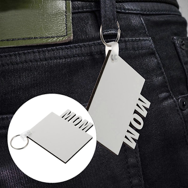 8 stk Metall Nøkkelring Nøkkelkjeder Blanker Bulk Hjerte Blanke Etiketter Sublimering Henger Nøkkelring DIY Blank Nøkkelring