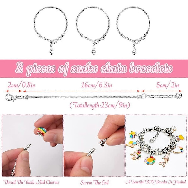 Pigegaver til 6 7 8 9 10 år gamle, DIY Kunsthåndværkssæt til piger i alderen 5-11 år Fødselsdagsgave Charm Armbåndsfremstillingskit