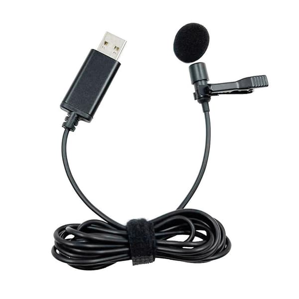 USB Mini Bærbar Klippbar Lapel Lavalier Knapphullsmikrofon Ledningsmikrofon For PC