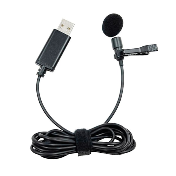 USB Mini Bærbar Klips-på Lapel Lavalier Knaphuls Mikrofon Ledningsforbundet Mikrofon Til PC