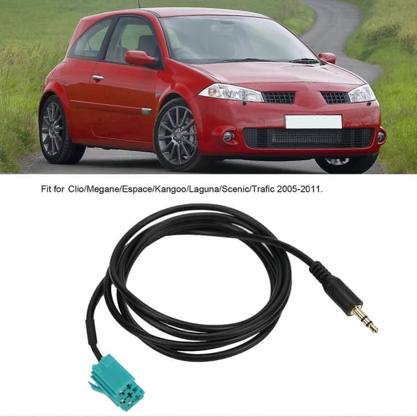 Bilstereo-kabel 3,5 mm AUX-stereoingångsadapter Passar för Clio/Megane/Espace/Kangoo/Laguna/Scenic/Trafic 2005-2011