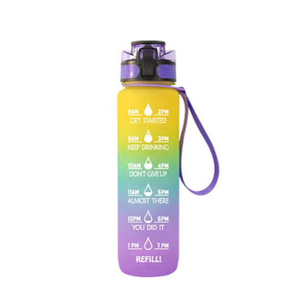 1000ML Tritan sports- og treningsflaske i plast med frostfinish, dobbelt håndtak og lekkasjesikker design - Drop the space cup