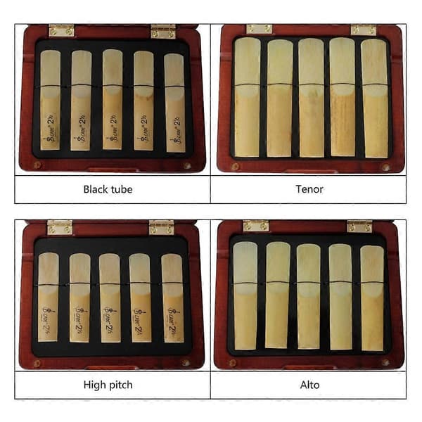 Saxofon Reed Case med Hygrometer för 5 Reed Galler Saxofon Reed Box