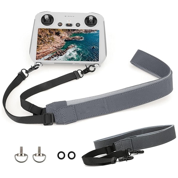 Mini 3 Pro RC Halsrem, Justerbar Nakkestrop med Klips til DJI Mini 3 Pro, PU Læderrem
