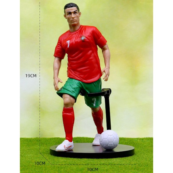 6-osainen jalkapallohahmosetti Jalkapallotähdet C. Ronaldo Messi Mbappe Jalkapallofanien söpöt lelut