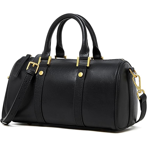 Crossbody-väska för dam, Stachel Tote-väska med handtag upptill, Lyxig handväska i äkta läder med avtagbar axelrem