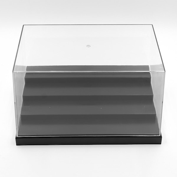 Dammsäker 4-stegs Displaybox i Akryl med Svart Bas, Passar Animefigurer, Dockor, Byggklossar, Modellvisning B
