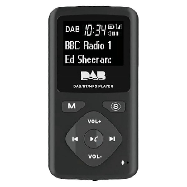 DAB/DAB+ Digitalradio Bluetooth 4.0 Personlig Lomme FM Mini Bærbar Radio Hodetelefon MP3 -USB for Hjem