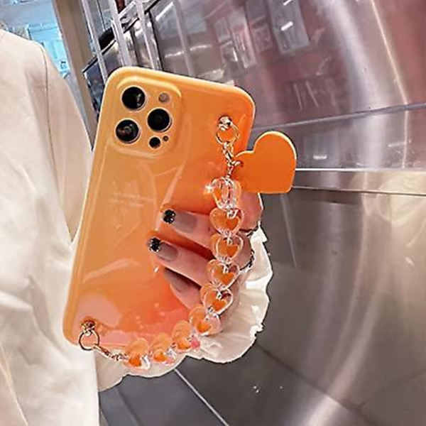 Gradient-etui Kompatibelt med iPhone 12 Pro Max med innebygd søt hjerteholder, fargerikt og friskt telefondeksel designet for kvinner og jenter