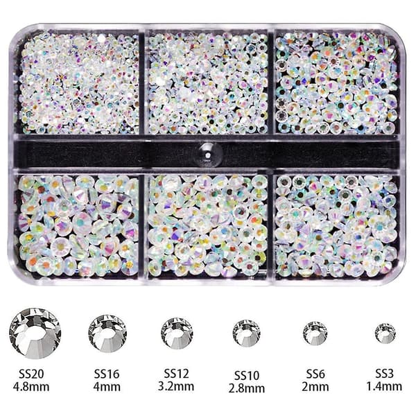 Neglekunst Flat Bottom Drill - 6 Gitterboks Nøgen Ab [1688 Stykker] Makeup