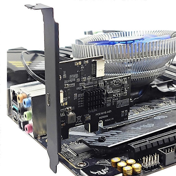 Højhastigheds PCIE X1 til Type C USB Hub med 10 Gbps Data-grænseflader til stationære computere