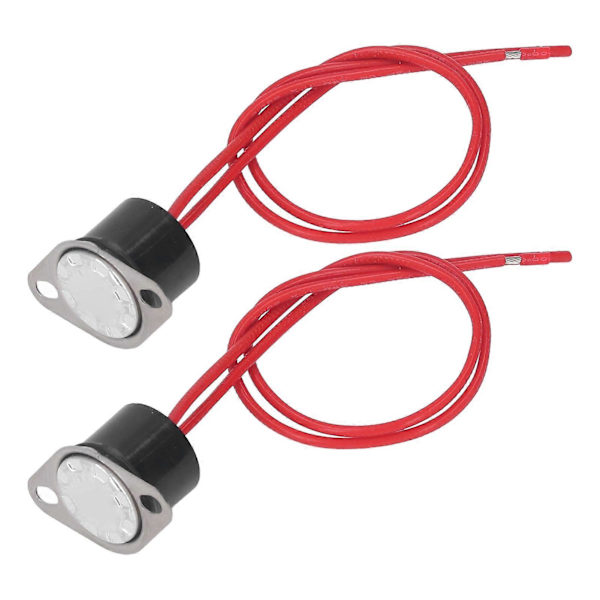 2 st Termostatbrytare med Vattentät Bimetallisk Sensor Snabb Respons 10A 250V 120