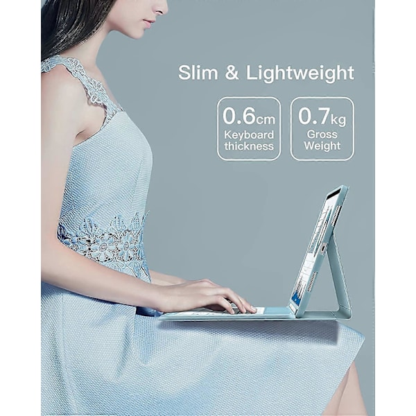 Tangentbordfodral för Samsung Tab S6 Lite 10.4\" med Mus (Rosa)