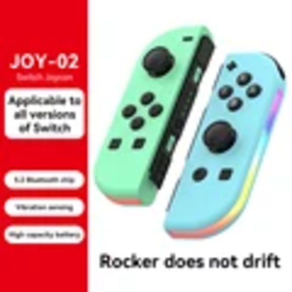 Kontroller for Switch Fargerik RGB Lys Spillkontroller (L/R) Trådløs joycon for Nintendo Switch Oled Dobbel Vibrasjon/Bevegelse