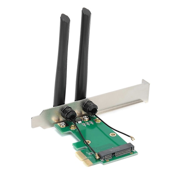 Mini PCIE til PCIE Adapterkort Trådløst Wifi Stasjonær Datamaskin Nettverkskonverter (2DB Antenne)