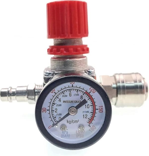 Luftkompressor Tryckregulator, Pneumatisk Tryckregulator 1/4\", Tryckregleringsventil Med Anslutning 140 Psi 12 Bar