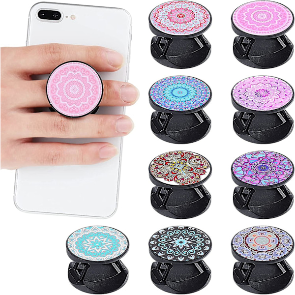 9 Stykker Mobiltelefongrep Holder Fargerike Sammenleggbare Telefonholdere Selvklebende Sublimeringstelefonholdere For Smarttelefoner Og Nettbrett (mandala Blomst)